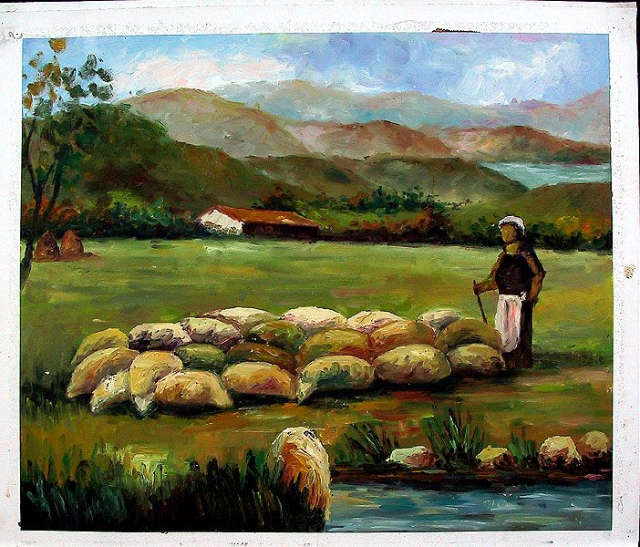 Impression Shepherd with Sheep