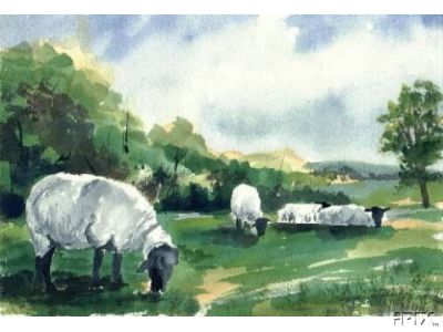 Impressionist Suffolk Grazing