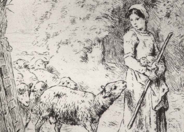 Jean Fr Millet 1814 1875 Young Girl with Sheep