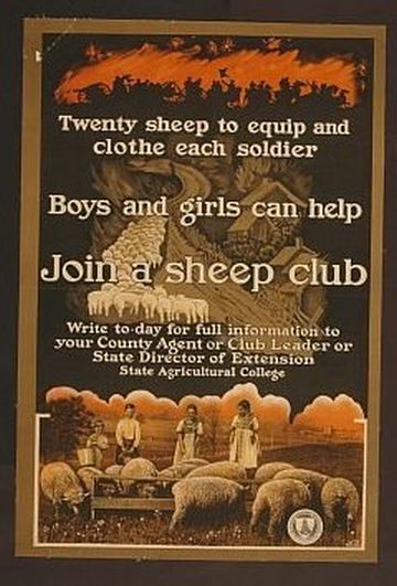 Join a Sheep Club Poster Ww1