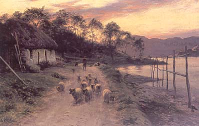 Joseph Farquharson Tending the Sheep Canvas