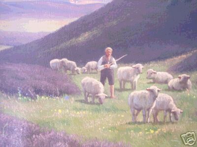 Kai Jeppe Drews Landscape Sheep Painting