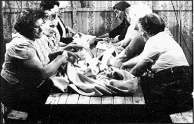 Ladies at the Waulking Board 1970