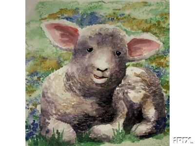 Lamb in Wildflowers