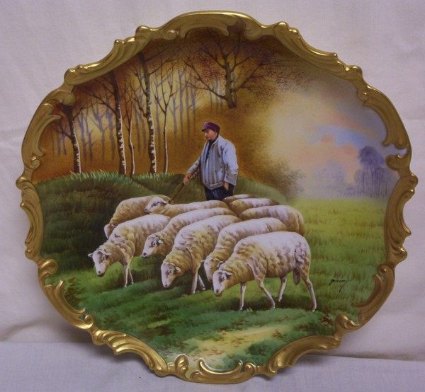 Limoges Shepherd and Sheep