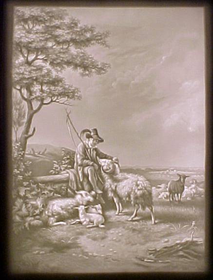 Litho Shepherd with Sheep