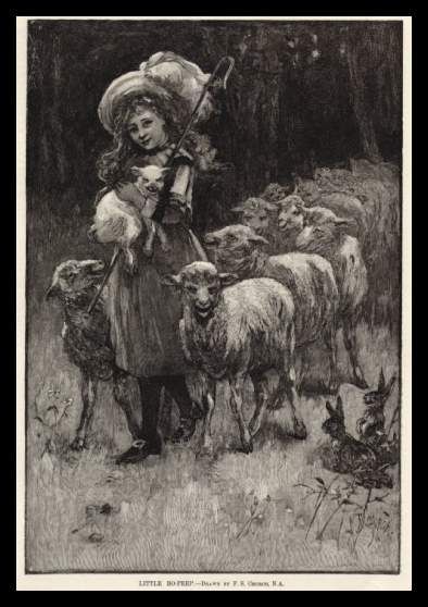 Little Bo Peep with Sheep and Bunnies