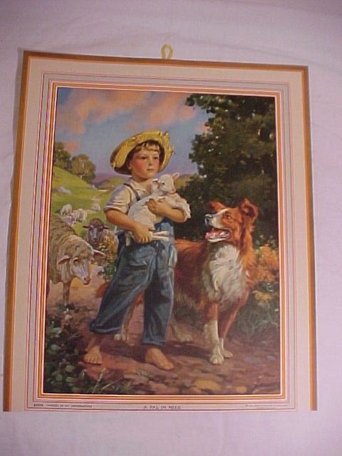 Little Boy with Lamb and Flock