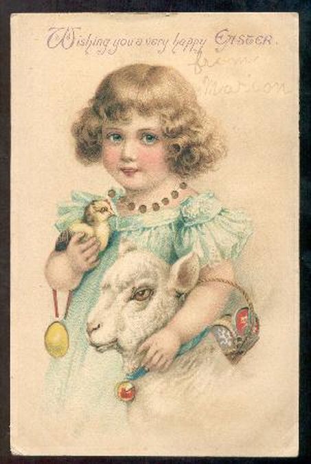 Little Child with Lamb and Baby Chick