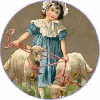 Little Girl with Lambs