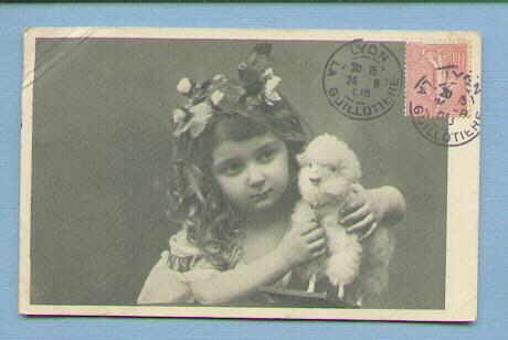 Little Girl with Toy Sheep