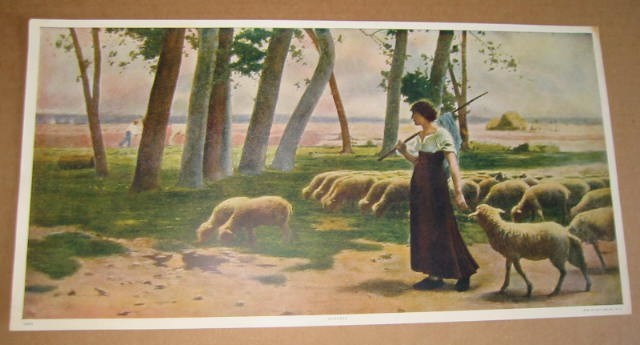 Lovely Shepherdess with Sheep