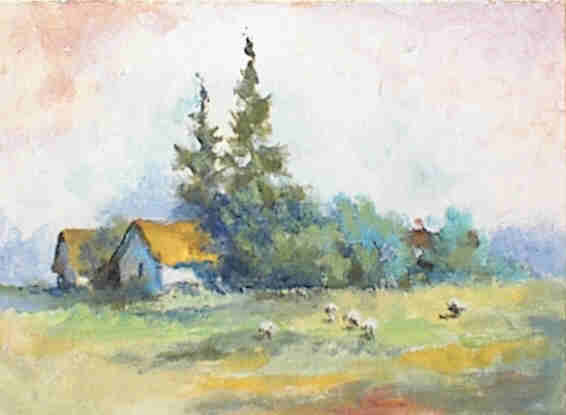 Miniature Cottage and Sheep