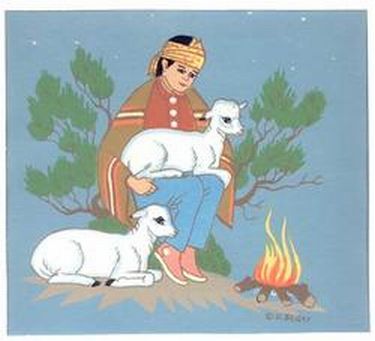 Navajo Boy with 2 Sheep