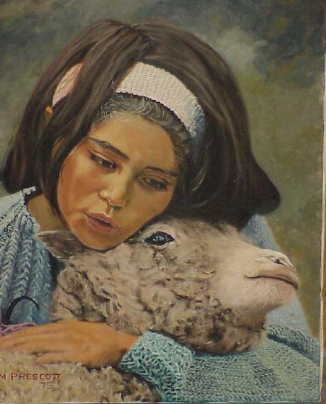 Navajo Girl with Sheep 2