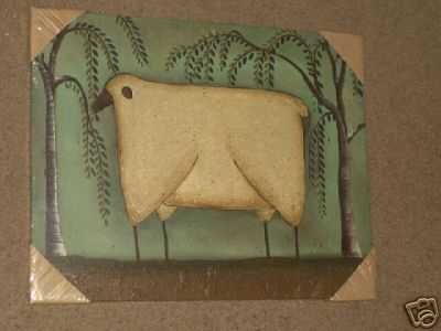 New Folk Art Sheep Canvas Picture David Harden