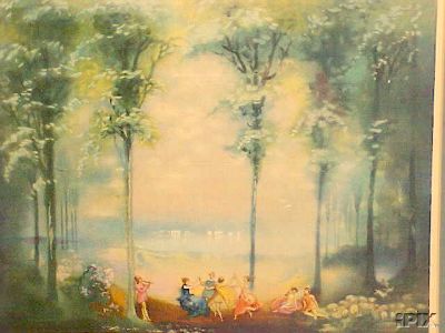 Nymphs in the Forest with Sheep and Flute