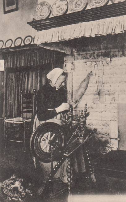 Old Dutch Pc Woman Spinning Flax