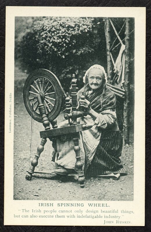 Old Irish Woman Spinning