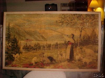 Old Shepherdess Herding Tapestry