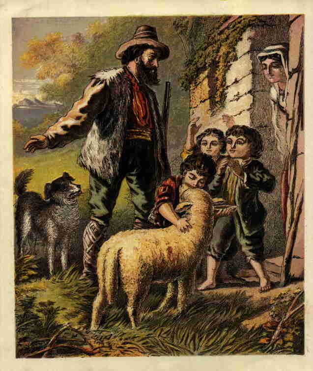 Old World Shepherd with Lamb