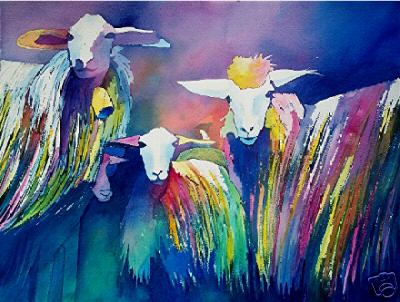 Original Watercolor Painting Sheep of Sardinia