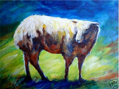 Painting Ewe Sheep Person