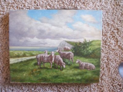 Painting of Sheep in a Field