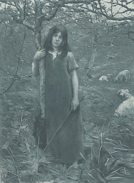 Pastoral Costa Salon 1893 Shepherdess with Sheep