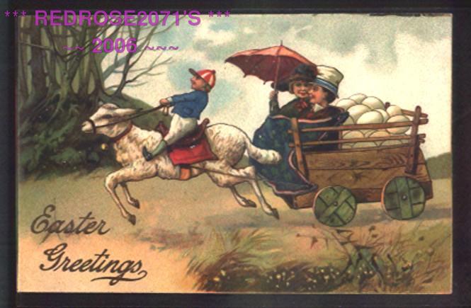 PFB Holiday Easter Postcard Lamb Sheep Jockey