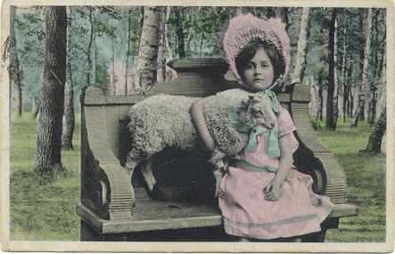 Pink Girl with Lamb