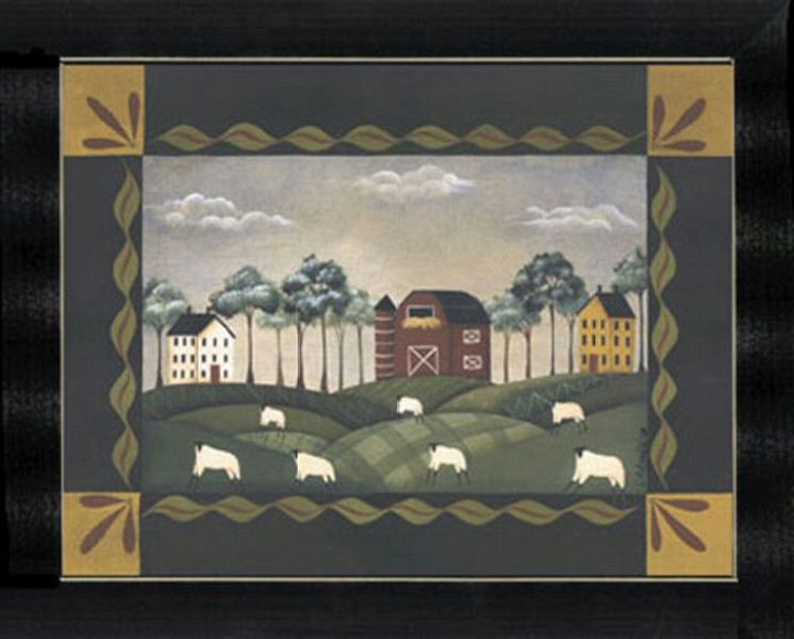 Primative 2 Houses 1 Barn 7 Sheep