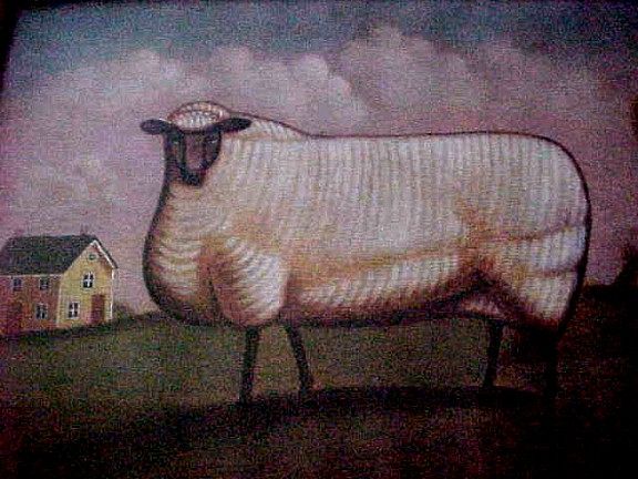 Primative Sheep with Rolls of Fleece