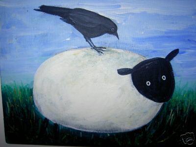 Raven on Sheep