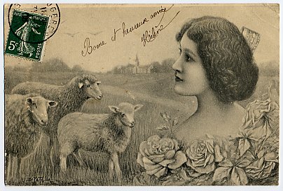 Rose Woman with Sheep