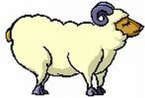 Running Cartoon Ewe with Horns