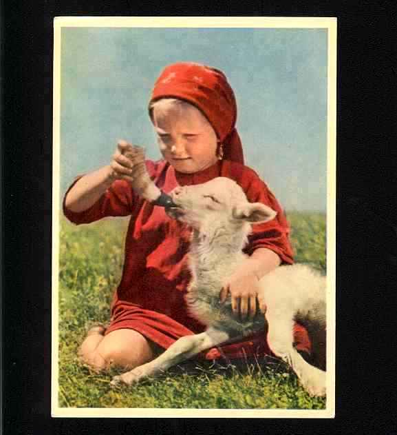 Russian Girl with Lamb