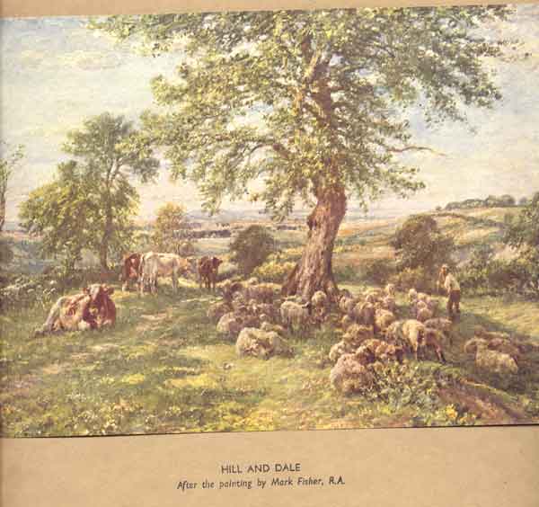 Sheep and Cows Resting Under Trees