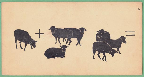 Sheep Arithmetic Flash Card Victorian