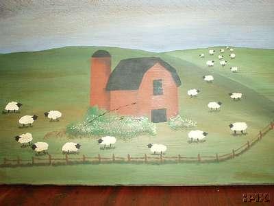 Sheep Around Barn