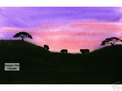 Sheep at Sunset