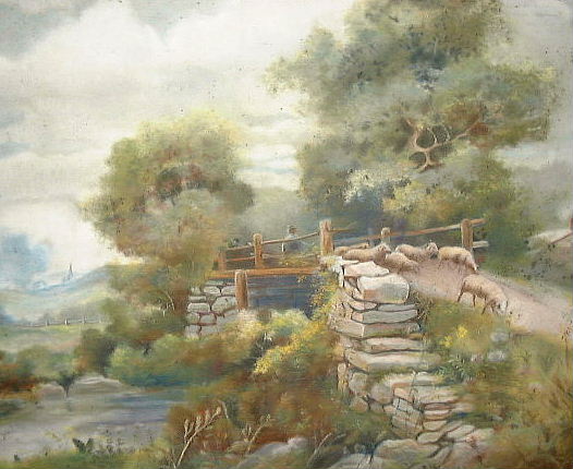 Sheep Crossing Stone Bridge