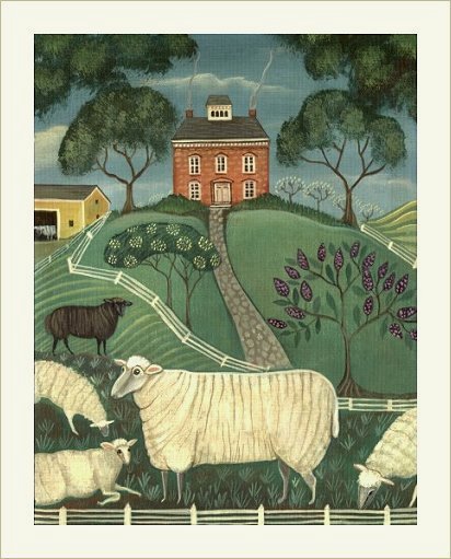 Sheep Folk Art Print