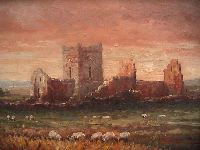 Sheep Graze By Ruins