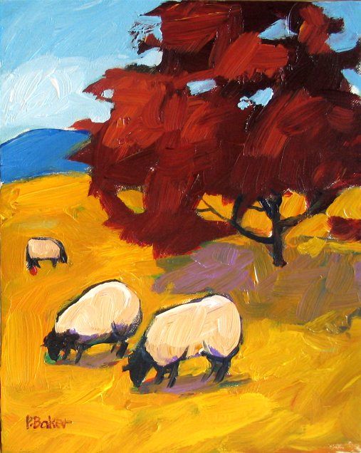 Sheep Graze in Fall