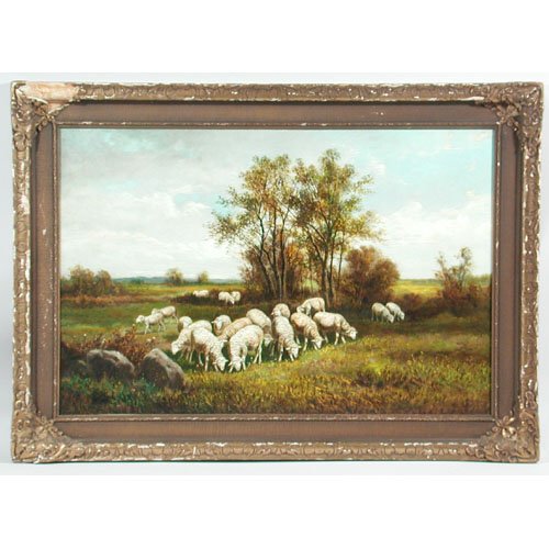 Sheep Grazing in a Fall Pasture