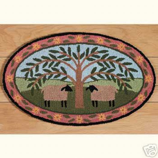 Sheep Hooked Throw Rug