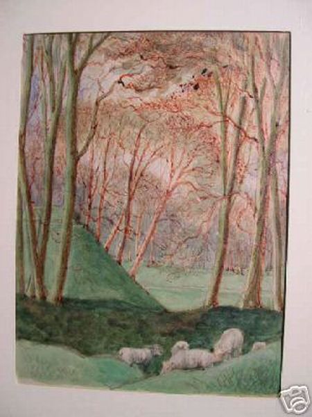 Sheep in Autum Forest