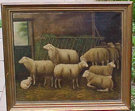 Sheep in Barn