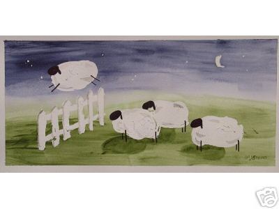 Sheep Jumping the Fence at Night